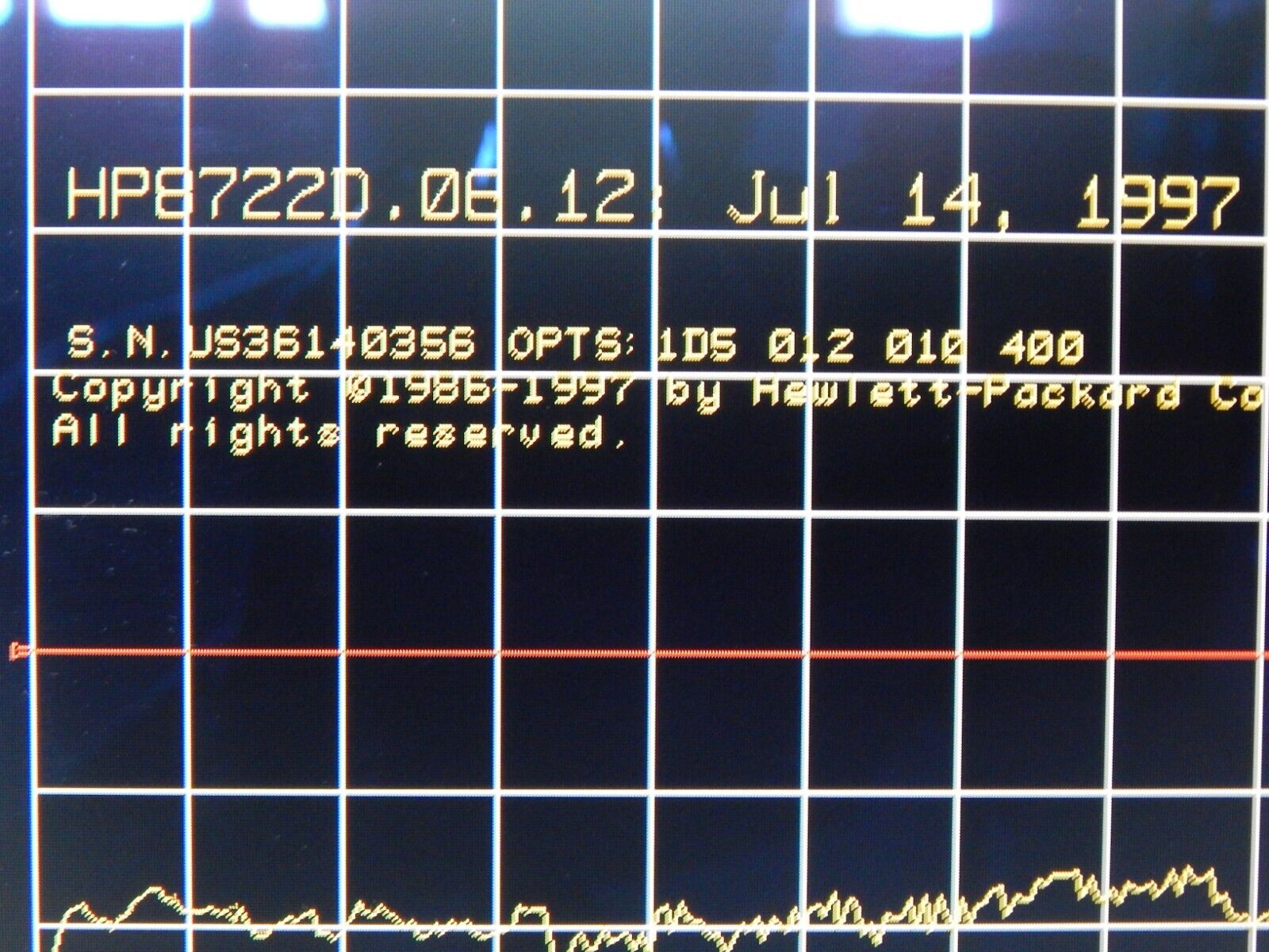 HP Agilent 8722D Network Analyzer Opt's 010, 012, 1D5, 400 S/N US36140356 WRNTY HP Agilent 8722D Network Analyzer Opt's 010, 012, 1D5, 400 S/N US36140356 WRNTY